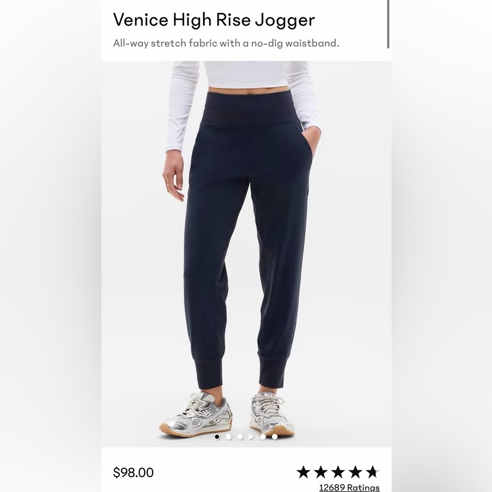 Athleta Women's Navy High-Waisted Joggers